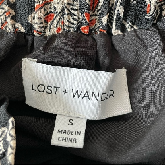 Lost + Wander Black Cream Floral Eclipse Of The Heart Midi Skirt- 35755 - Picture 8 of 10